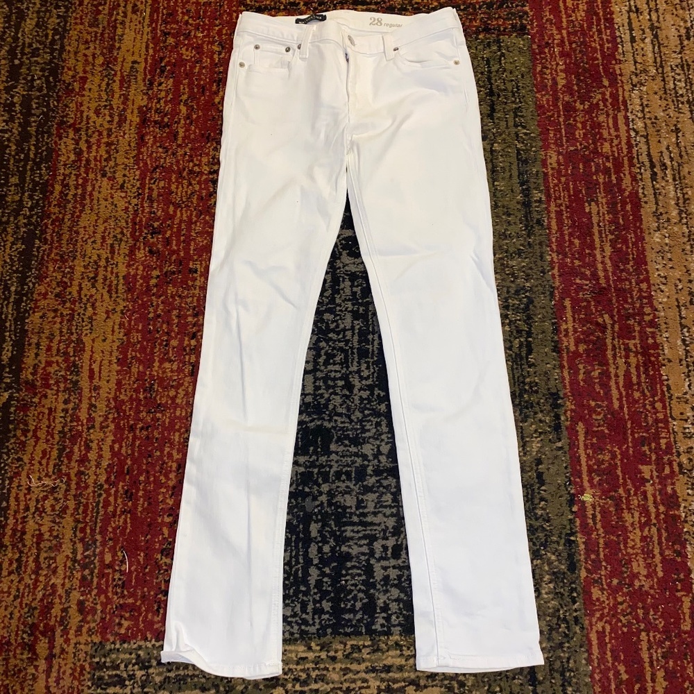 J crew matchstick size 28 regular white pants